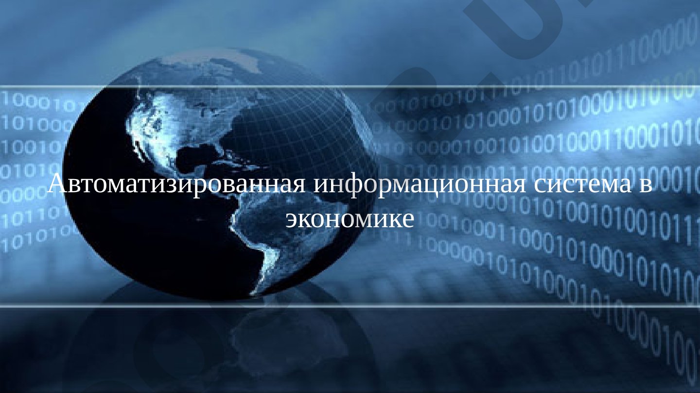 Автоматизированная информационная система в экономике