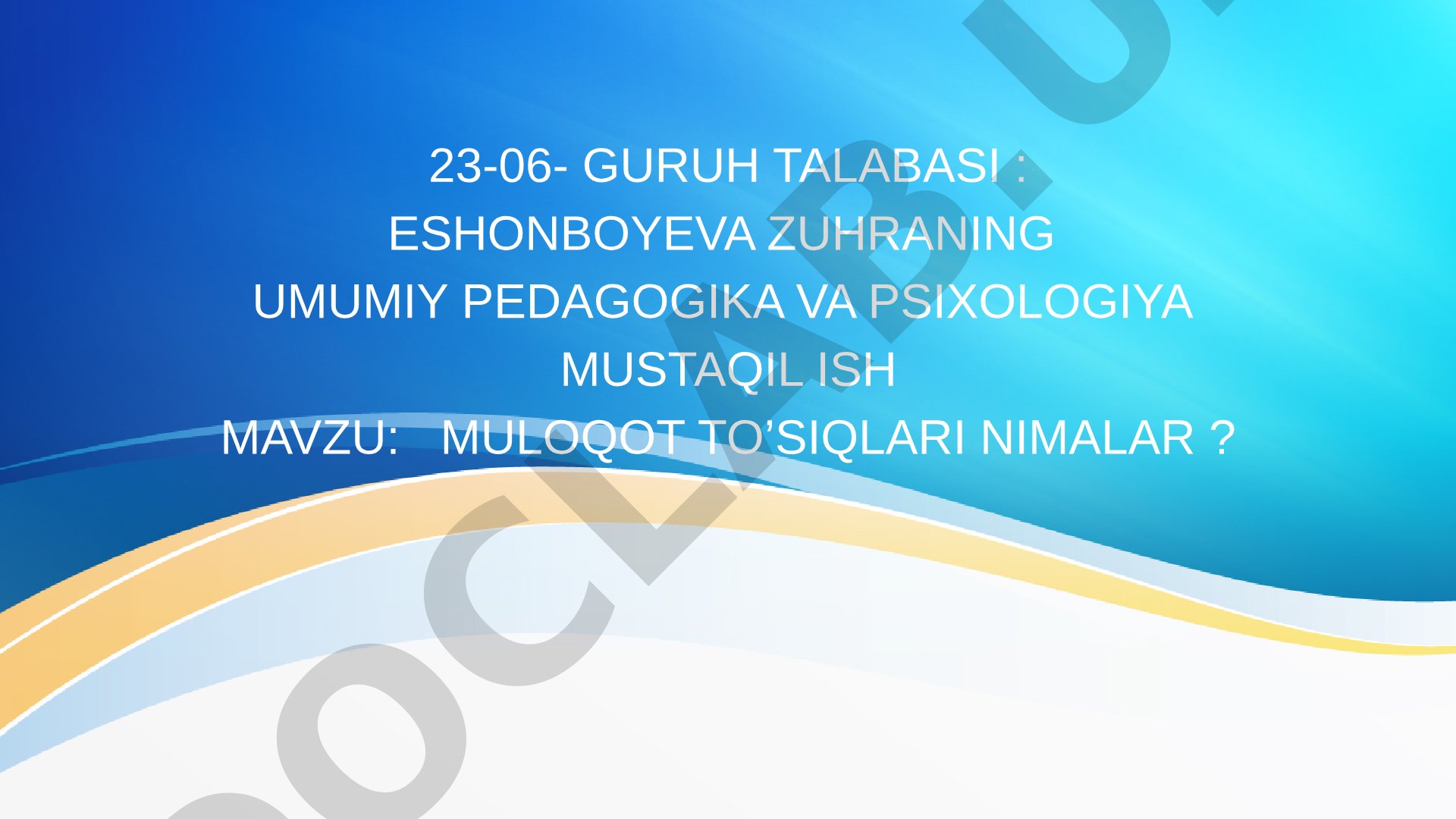 Muloqot to'siqlari nimalar
