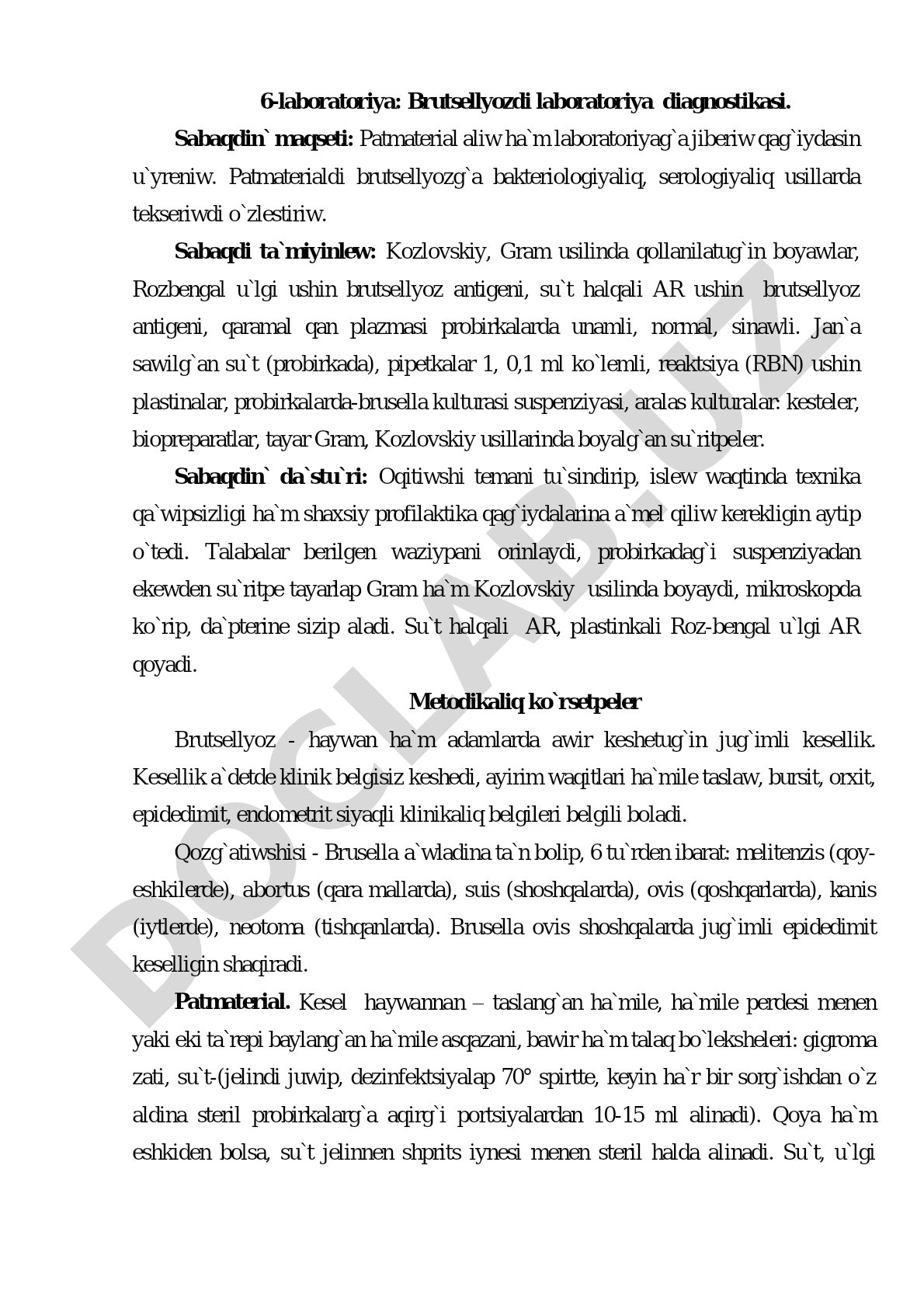 Brutsellyozdi laboratoriya diagnostikasi