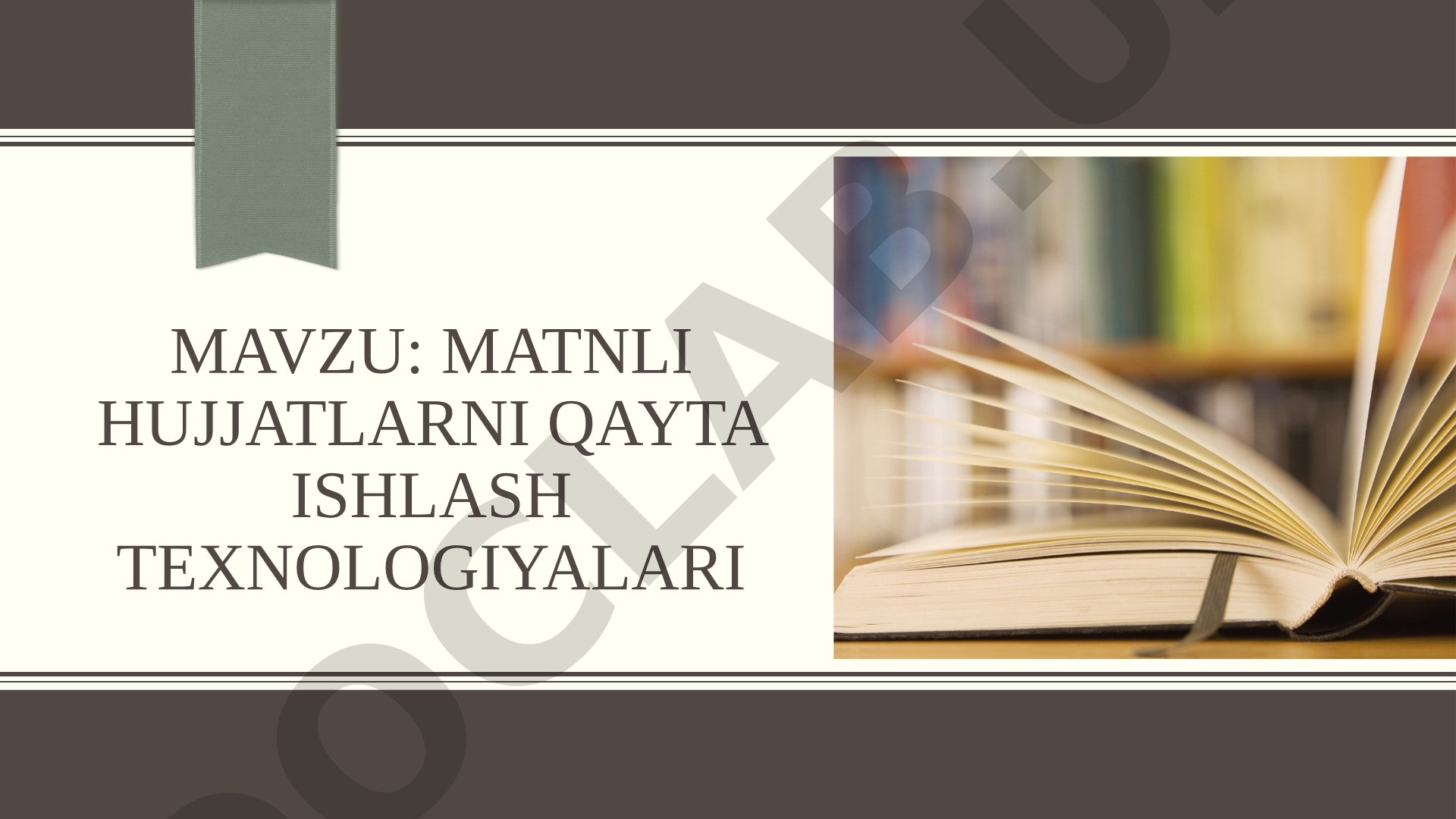 Matnli hujjatlarni qayta ishlash texnologiyalari