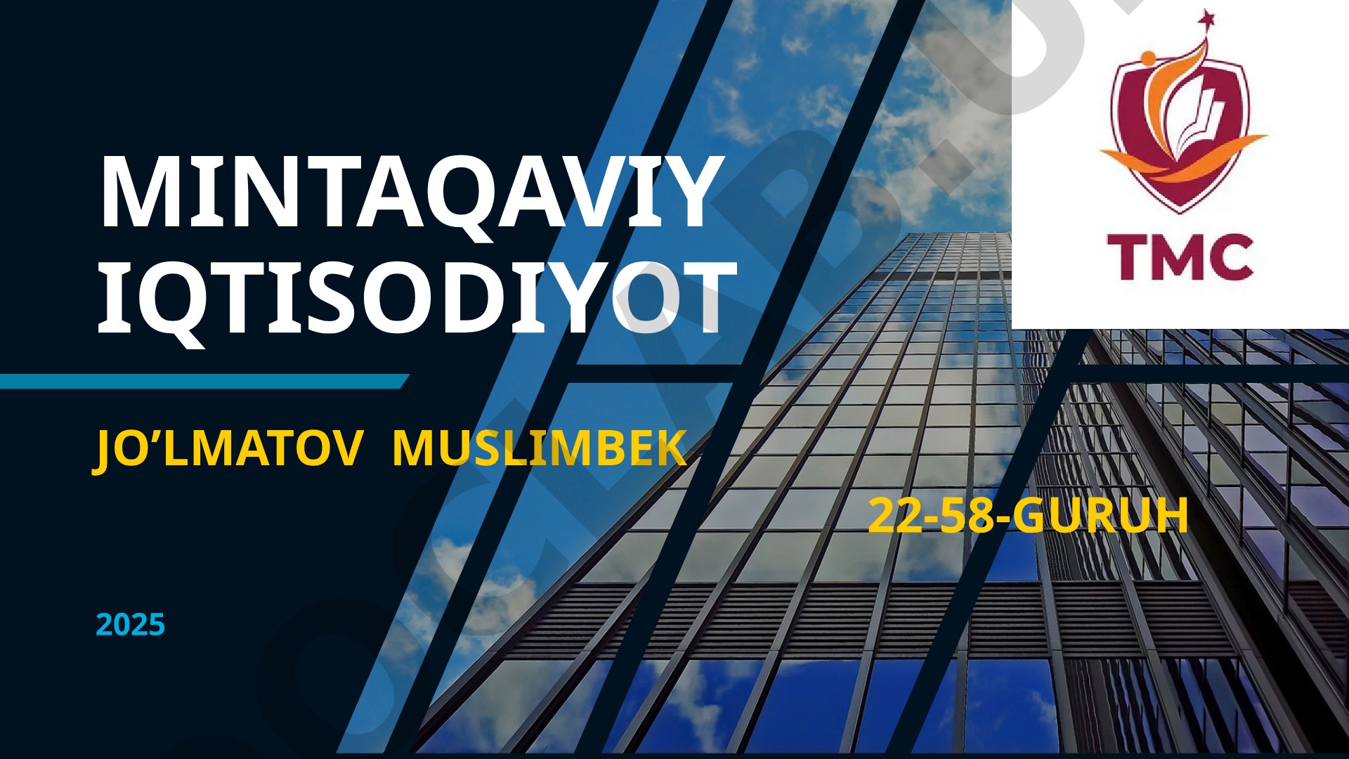 Mintaqaviy iqtisodiyot va moliya tizimi