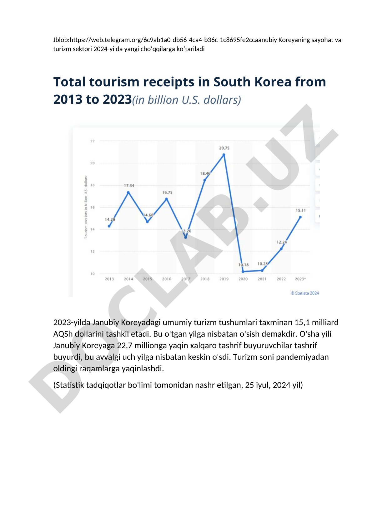 Janubiy Koreyaning sayohat va turizm sektori 2024-yilda yangi cho‘qqilarga ko‘tariladi