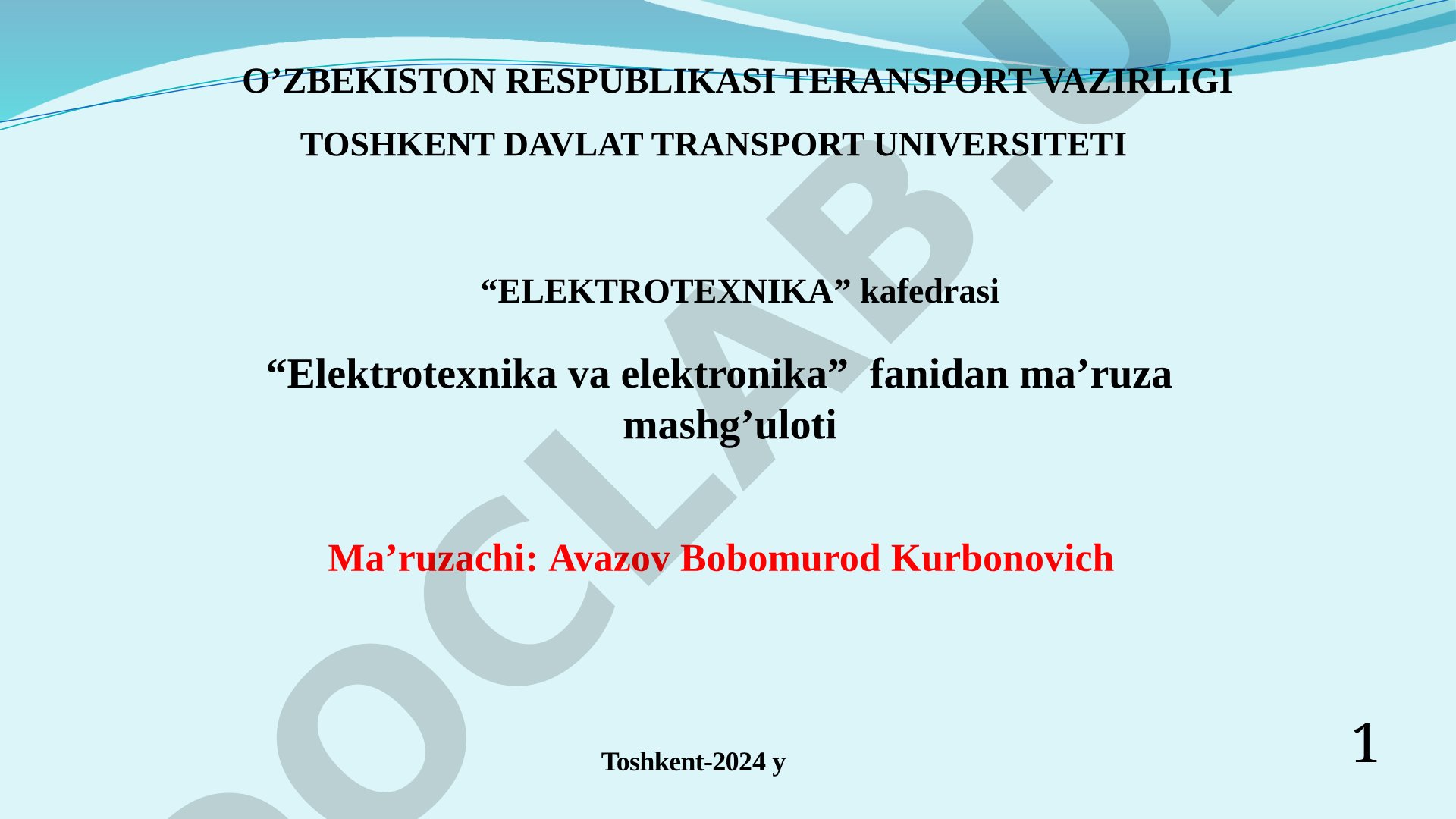 O'zgarmas tok chiziqli elektr zanjirlari