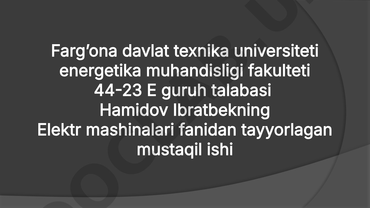 Sinxron Mashinalarda Uygʻotish Tizimlari