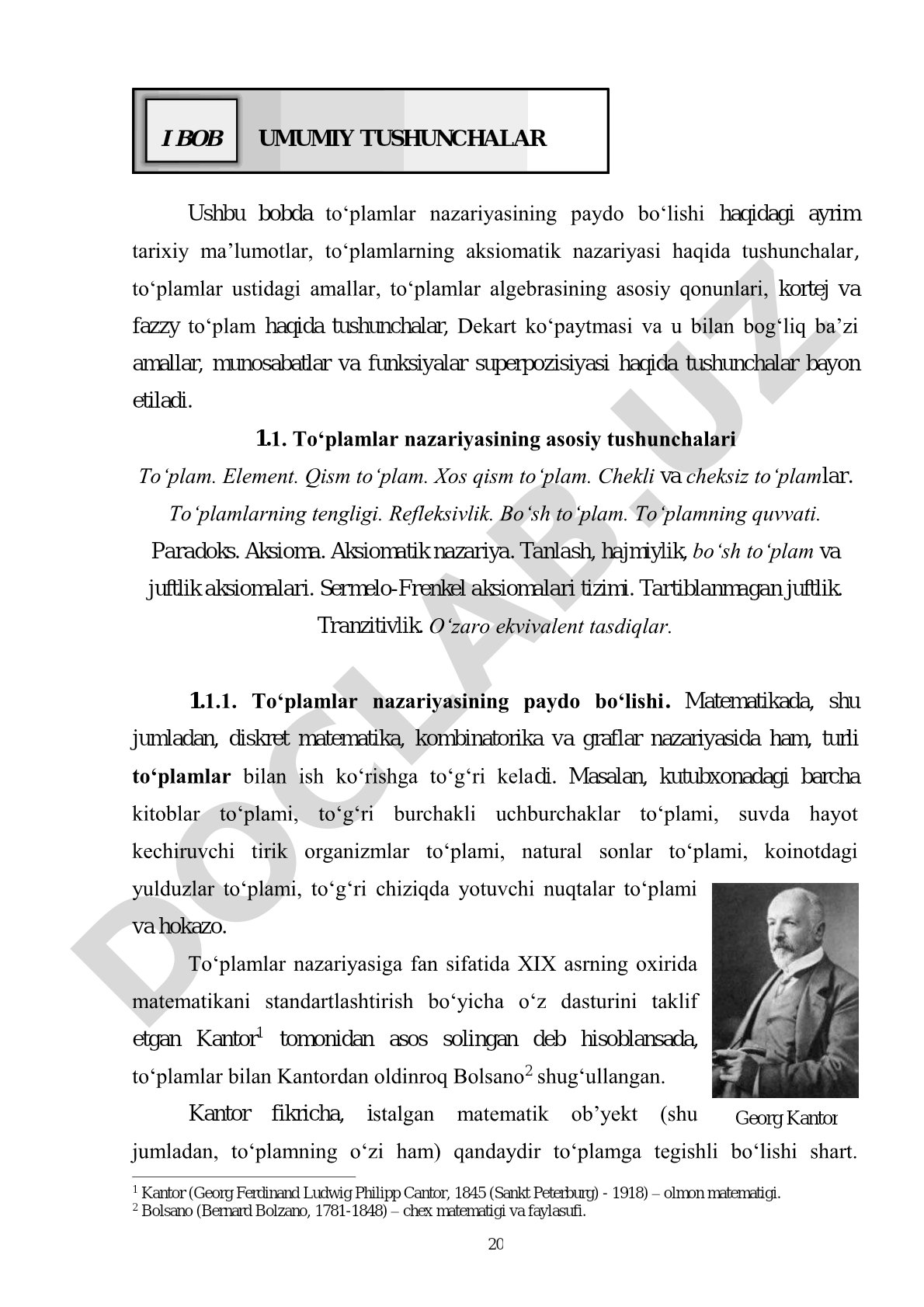 To‘plamlar nazariyasining asosiy tushunchalari