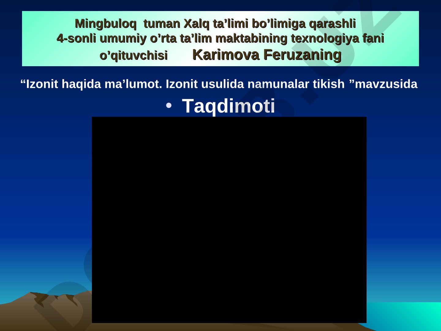 Izonit haqida ma'lumot. Izonit usulida namunalar tikish