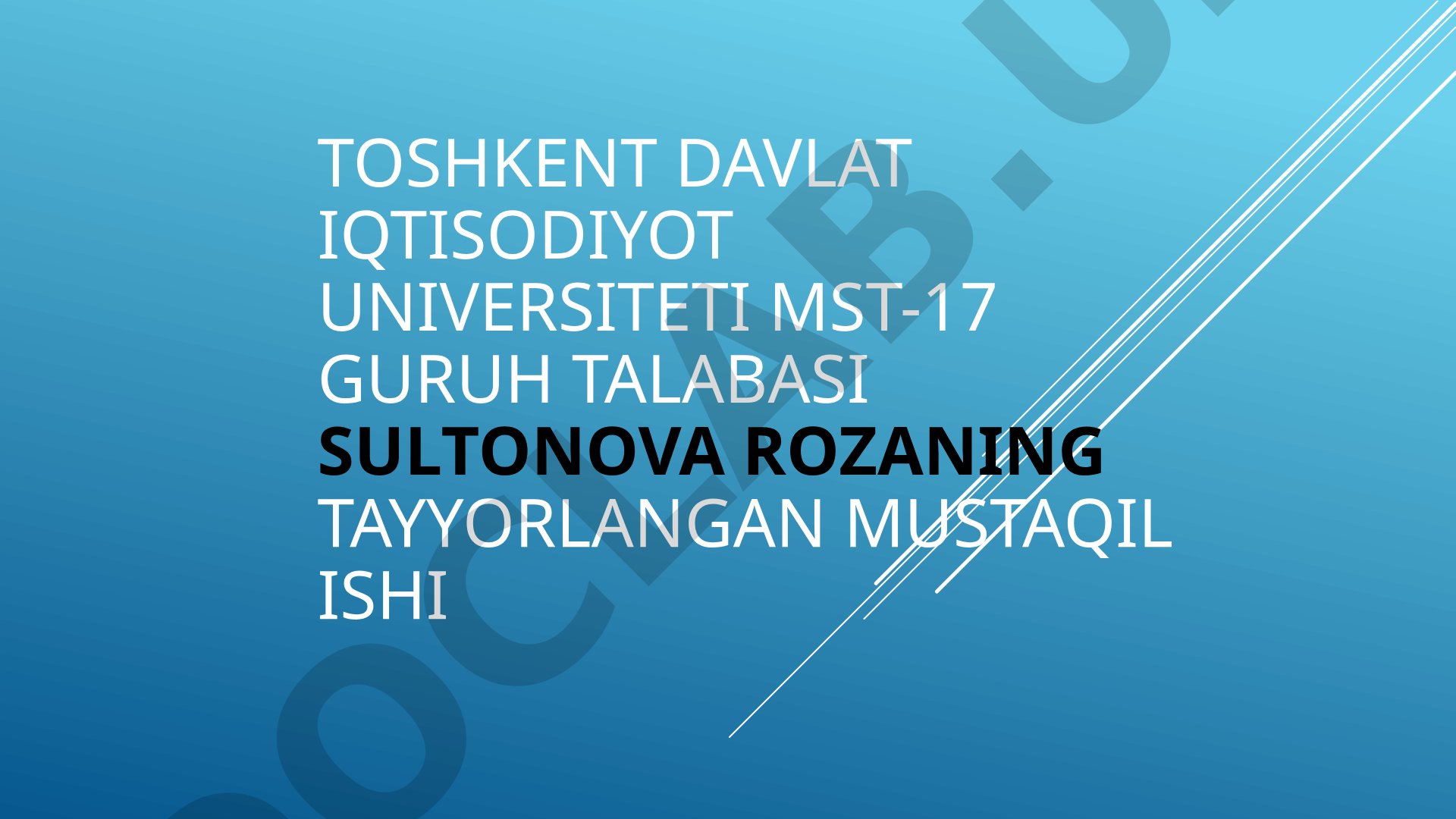 Biznes reja va noldan boshlash