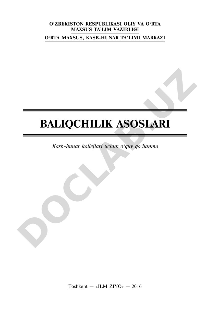 Baliqchilik asoslari