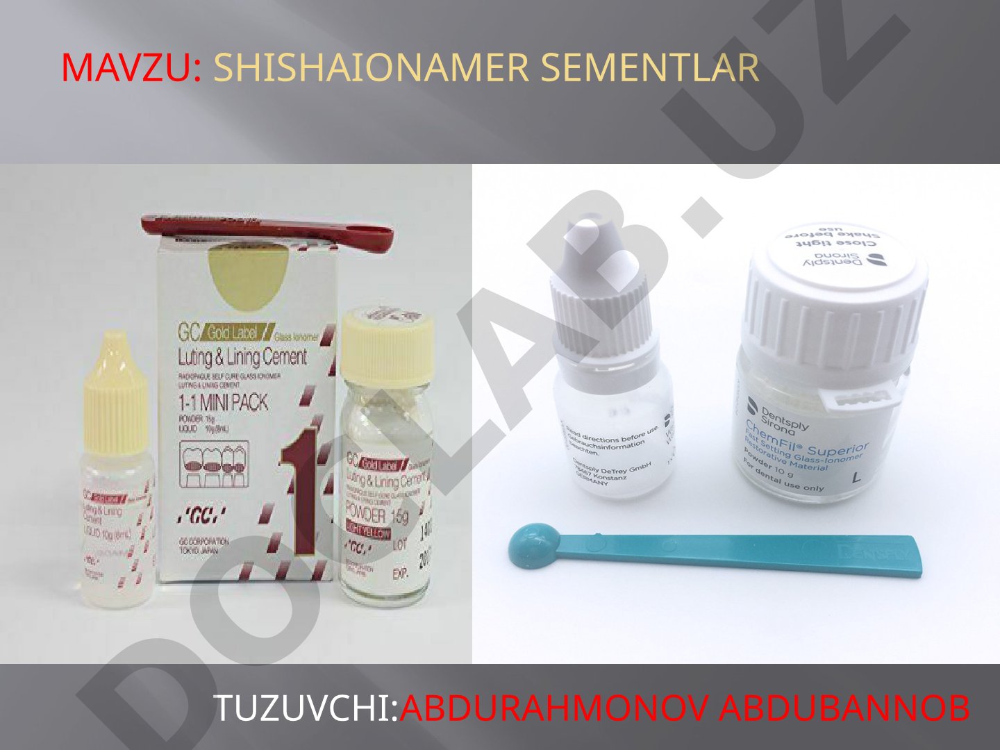 Shishaionamer sementlar turlari, tarkibi va afzalliklari haqida taqdimot