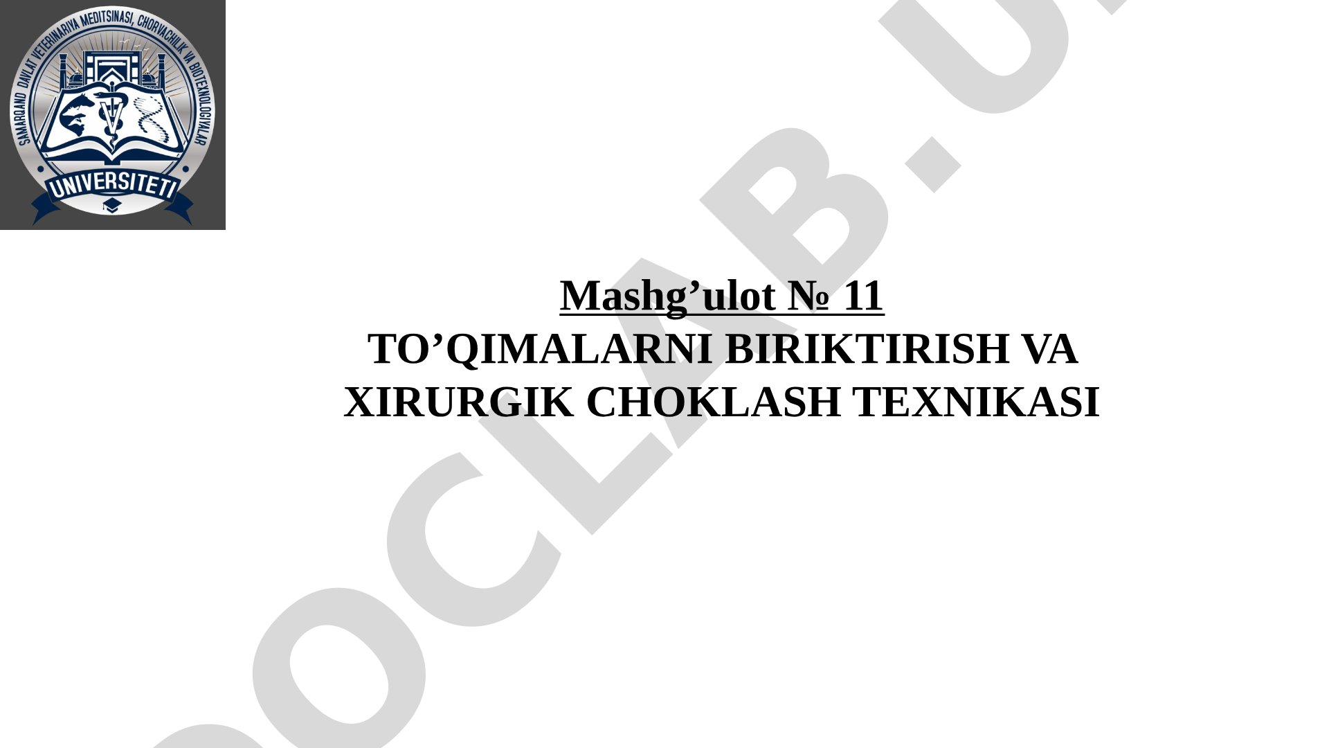 To'qimalarni biriktirish va xirurgik choklash texnikasi
