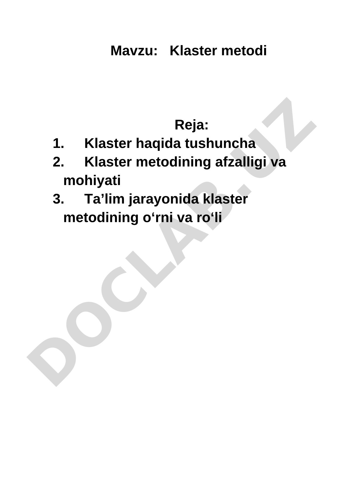 Klaster metodi