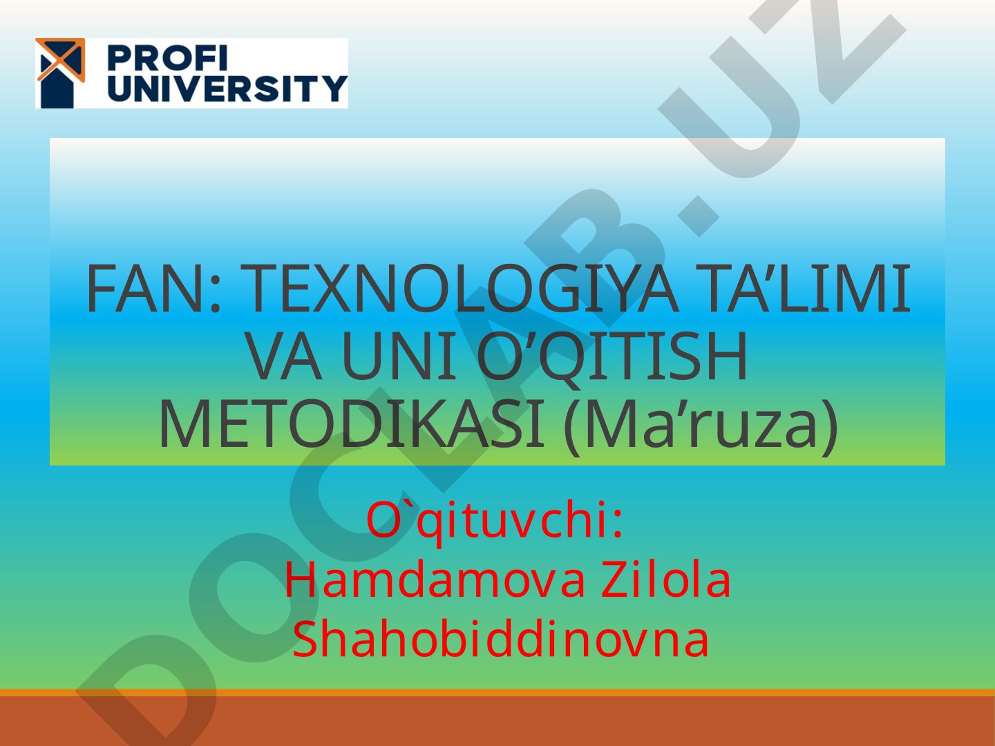 Texnologiya darslarida mehnat an’analarining o’rni