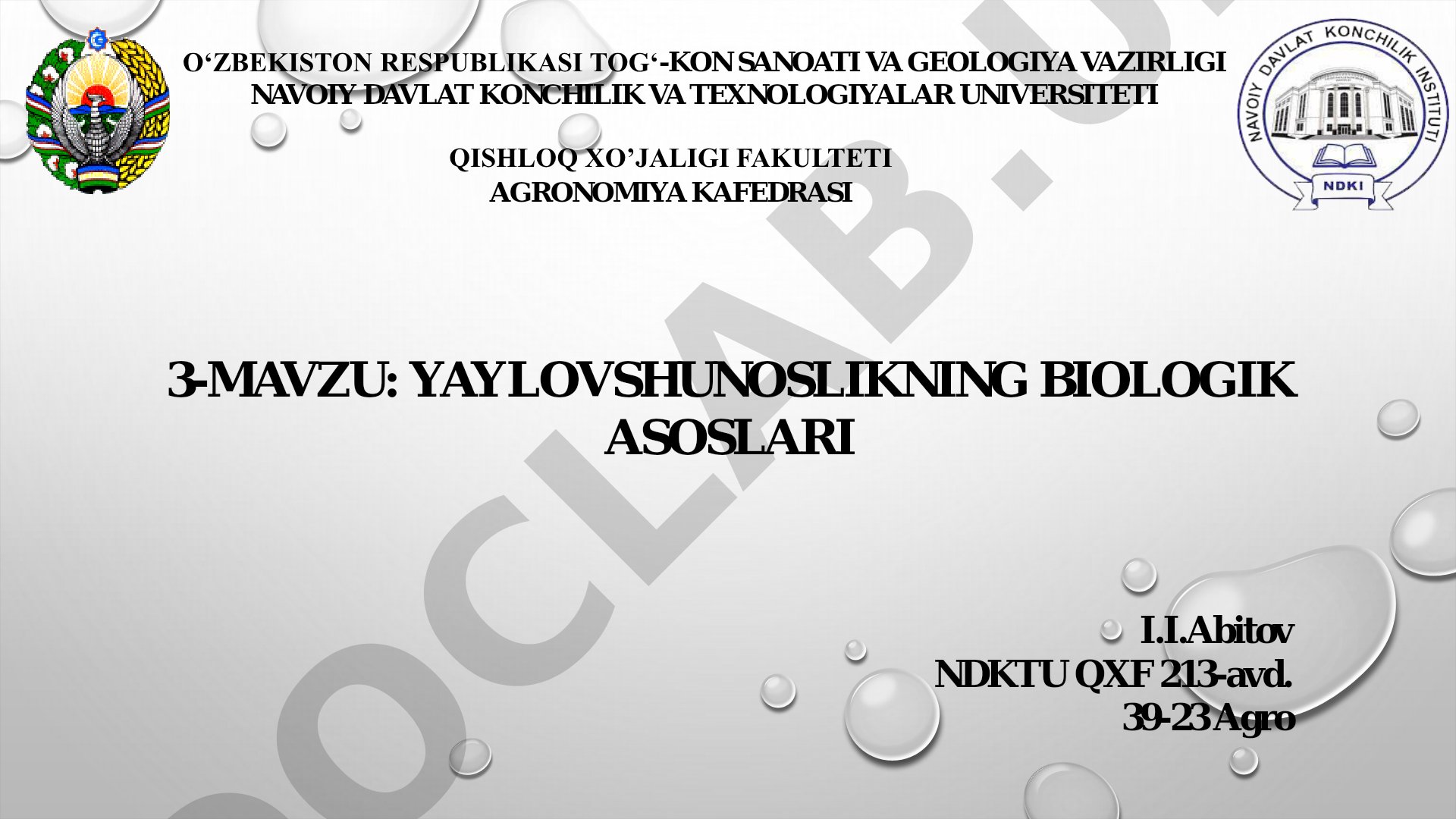 Yaylovshunoslikning biologik asoslari