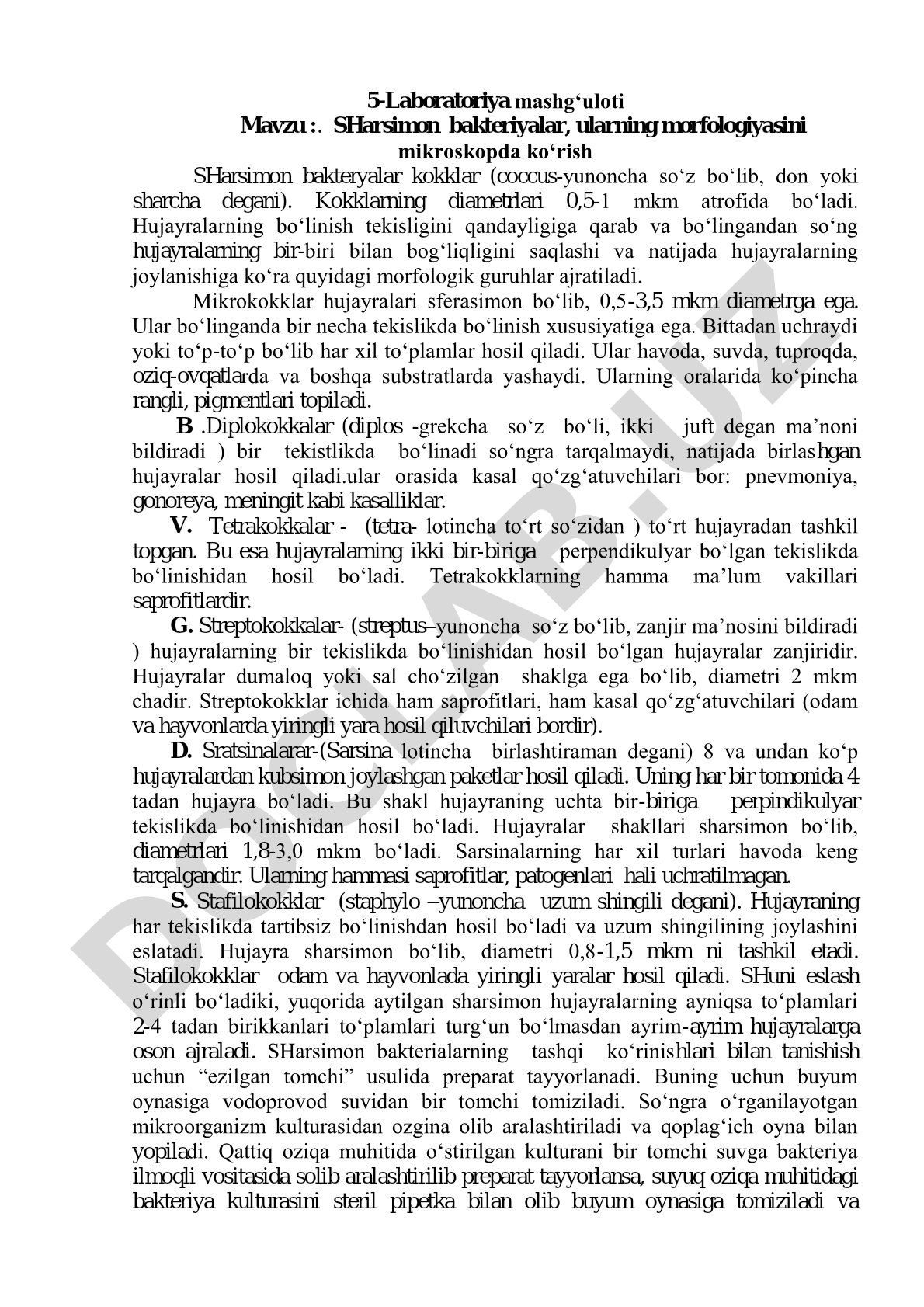 SHarsimon bakteriyalar, ularning morfologiyasini mikroskopda ko‘rish