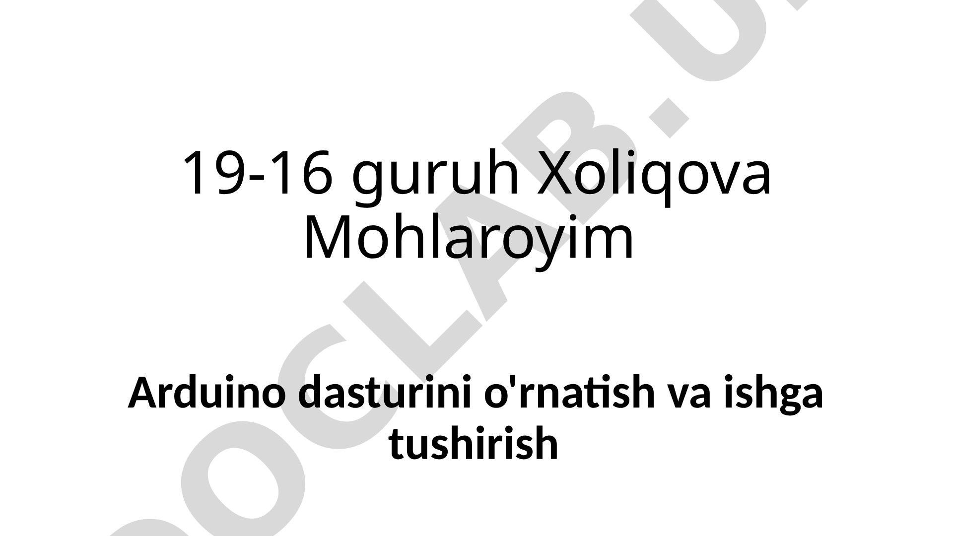 Arduino dasturini o'rnatish va ishga tushirish