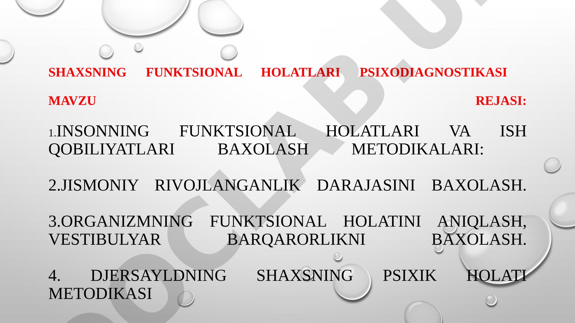 Shaxsning funktsional holatlari psixodiagnostikasi