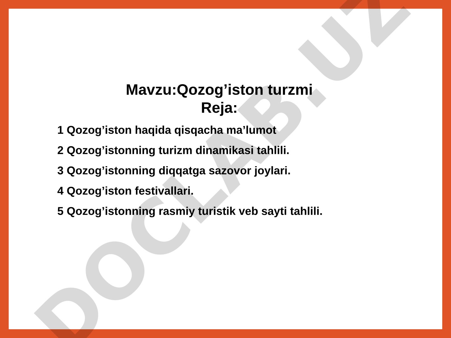 Qozog'iston haqida ma'lumot, turizm dinamikasi, diqqatga sazovor joylar, festivallar va