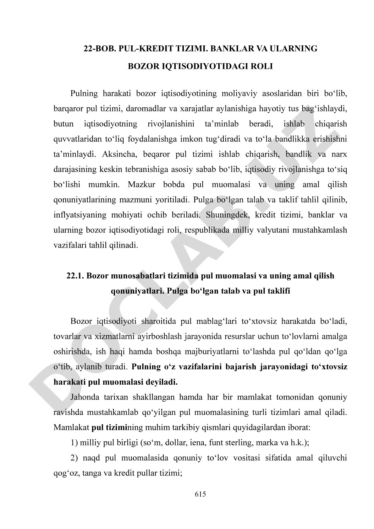 Pul-kredit tizimi, banklar va ularning bozor iqtisodiyotidagi roli