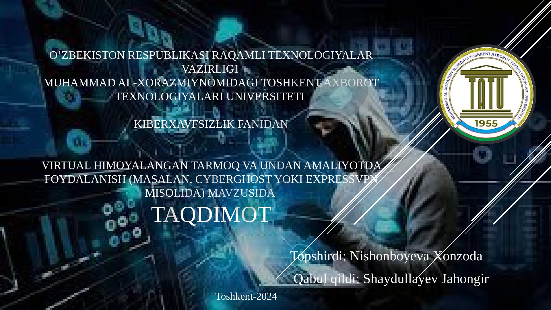 Virtual himoyalangan tarmoq va undan amaliyotda foydalanish (masalan, CyberGhost yoki ExpressVPN misolida)
