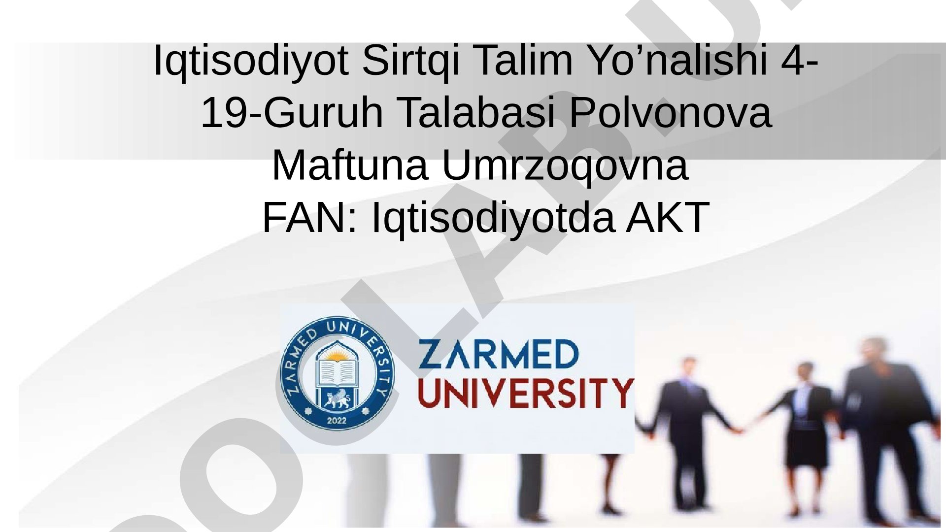 Iqtisodiyotda AKT