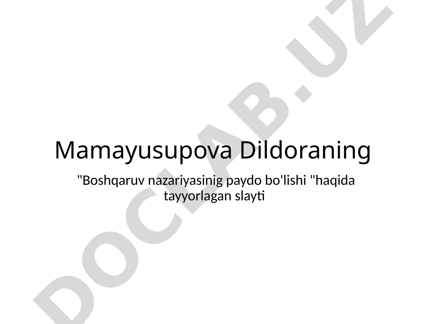 Boshqaruv nazariyasining paydo bo'lishi