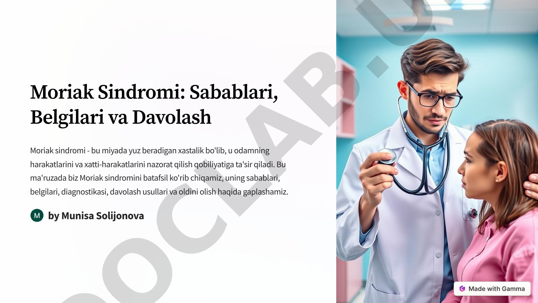 Moriak Sindromi: Sabablari, Belgilari va Davolash