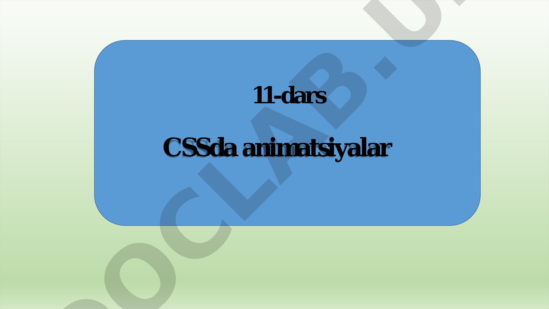 CSSda animatsiyalar