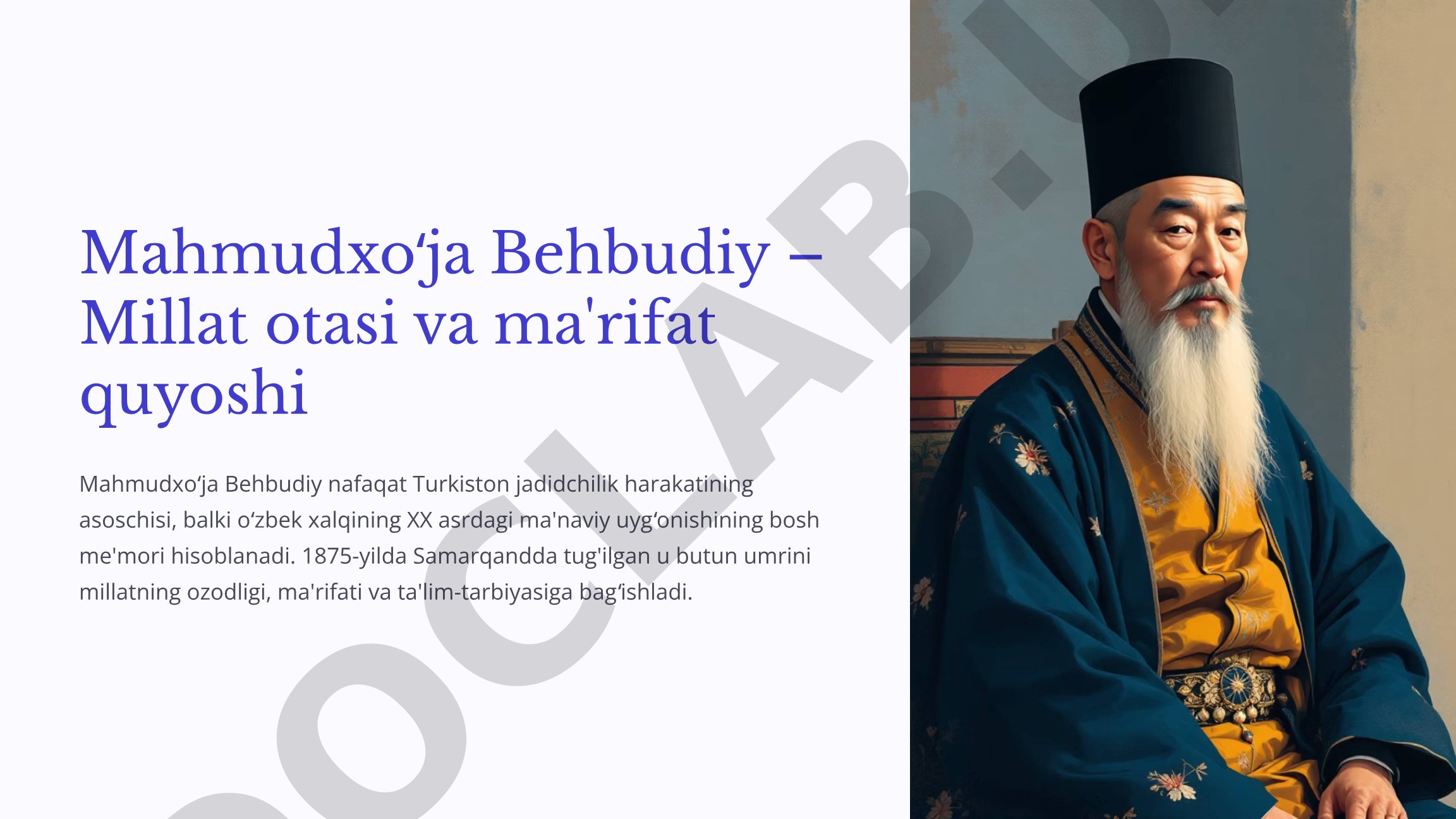 Mahmudxoʻja Behbudiy – Millat otasi va ma'rifat quyoshi