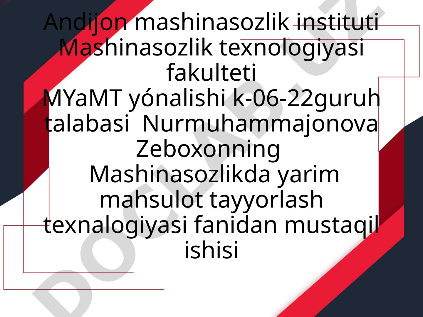 Metallarni bosim ostida ishlash