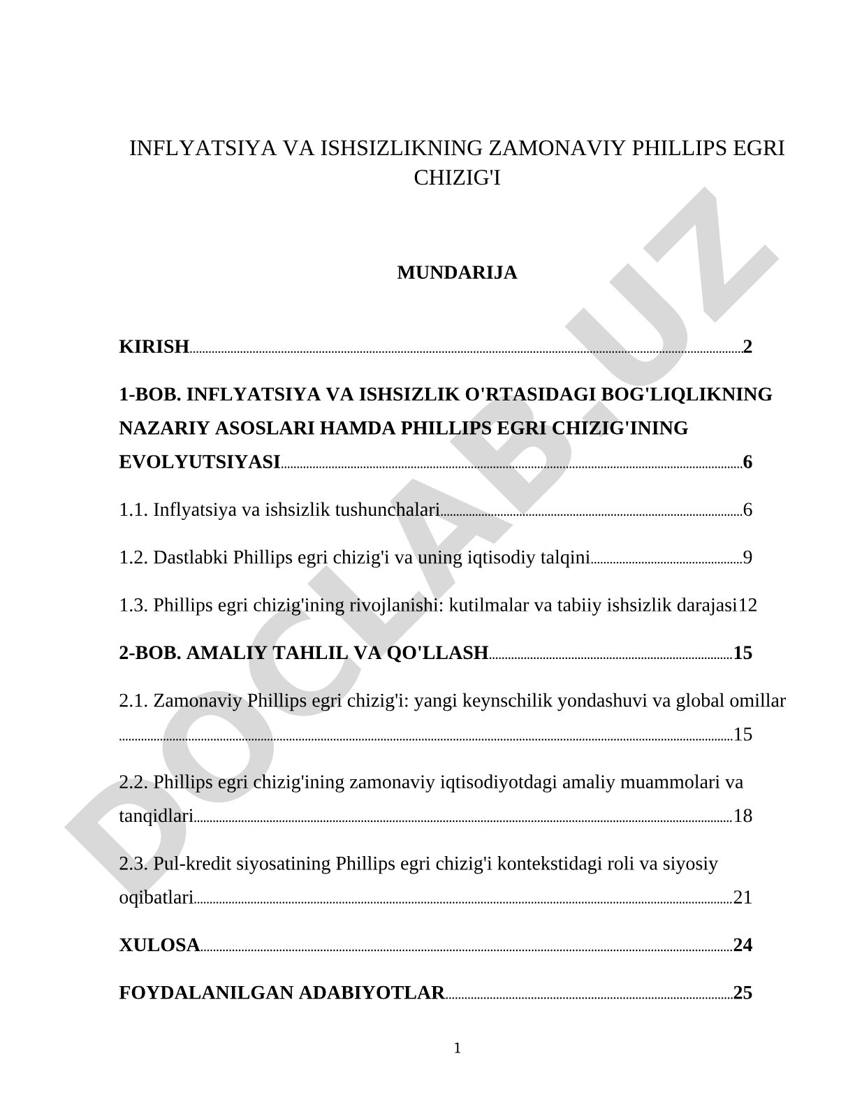 Inflyatsiya va ishsizlikning zamonaviy Phillips egri chizig'i