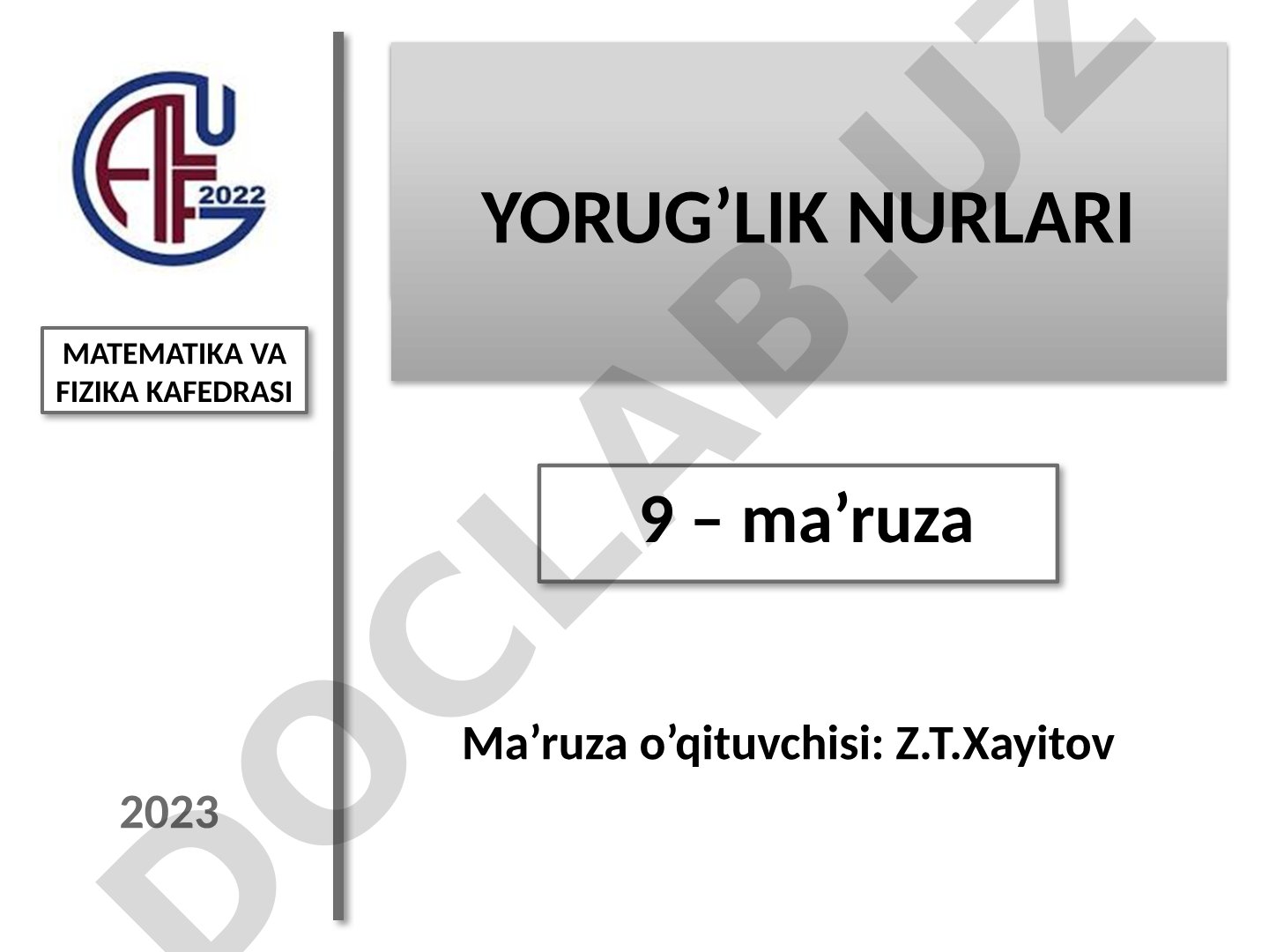 Yorug’lik nurlari