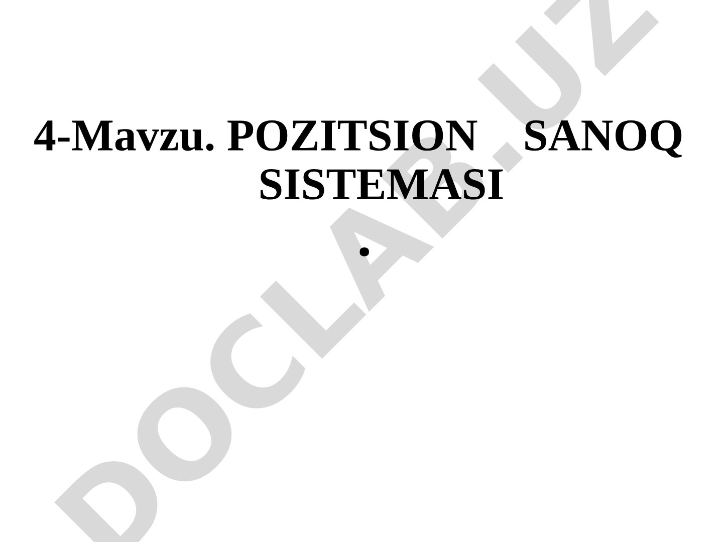 Pozitsion sanoq sistemasi