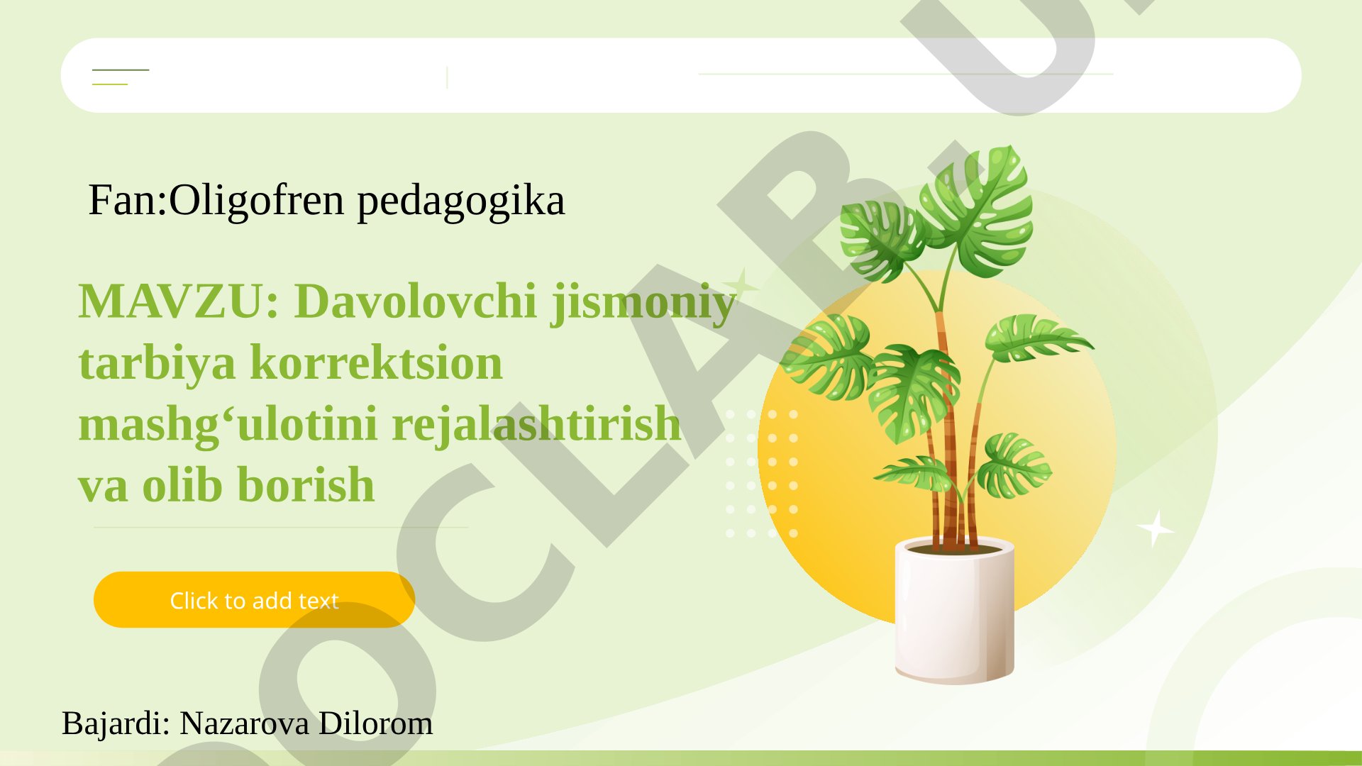 Davolovchi jismoniy tarbiya korrektsion mashg'ulotini rejalashtirish va olib borish