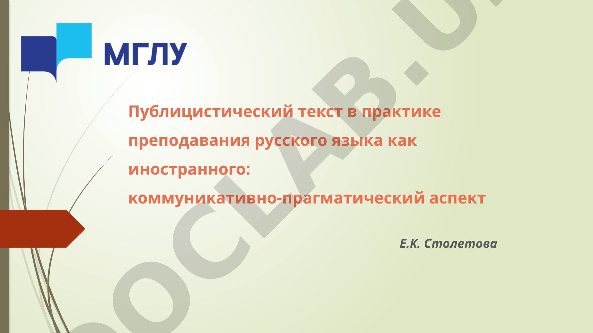 Публицистический текст в практике преподавания русского языка как иностранного: коммуникативно-прагматический аспект