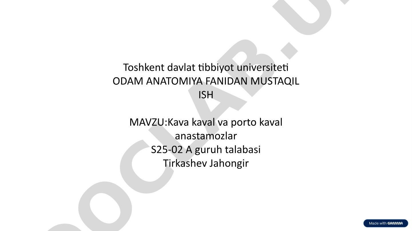 Kava kaval va porto kaval anastamozlar