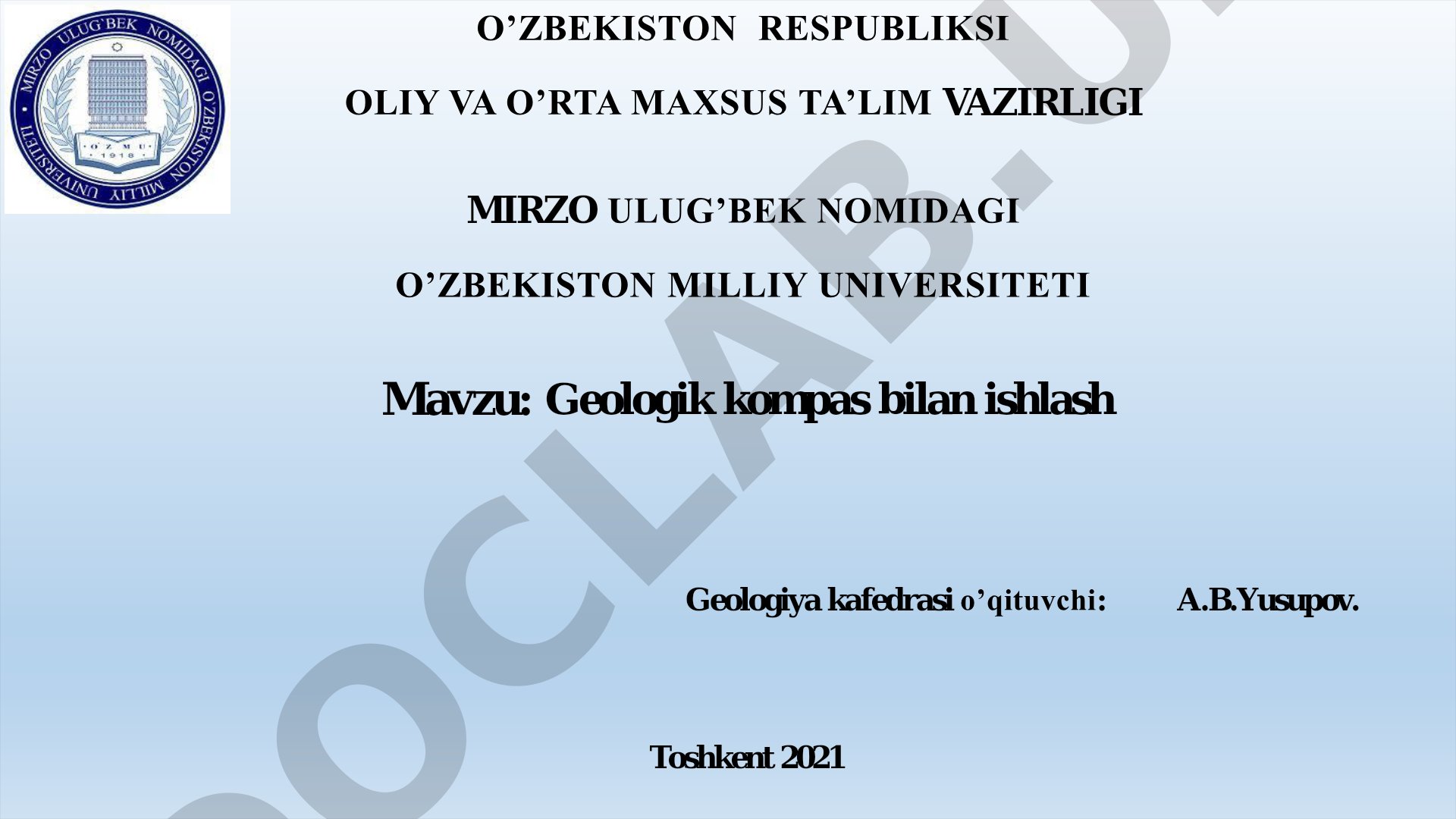 Geologik kompas bilan ishlash