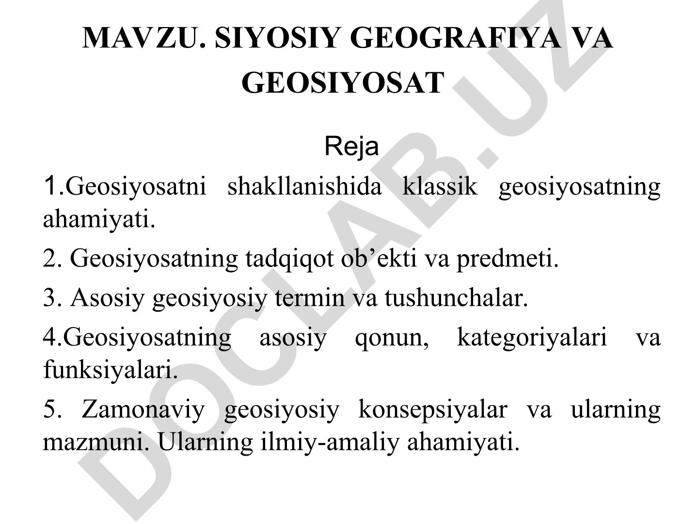 Siyosiy geografiya va geosiyosat