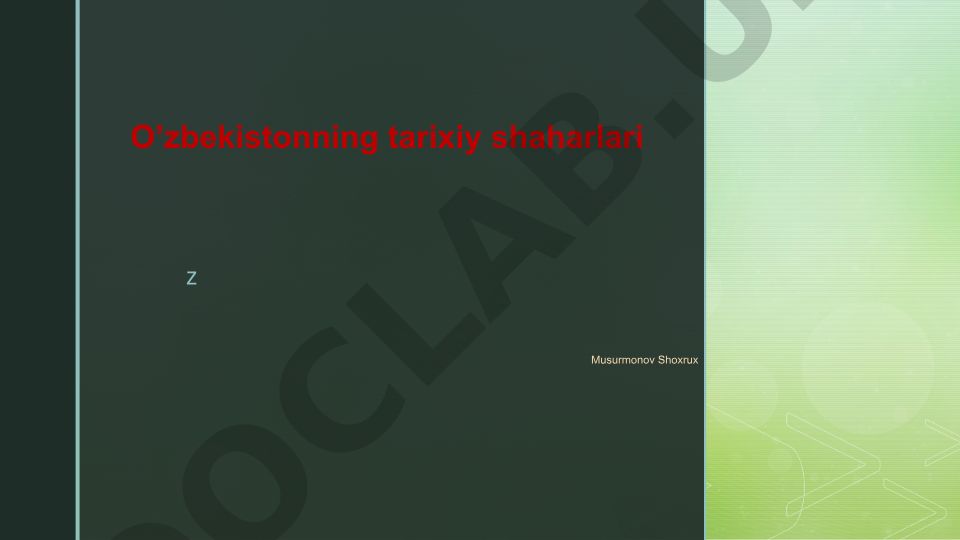 Afrosiyob — Samarqandning qadimgi shahar xarobasi