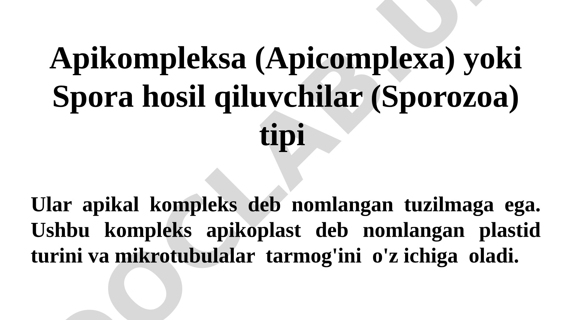 Apikompleksa (Apicomplexa) tipi
