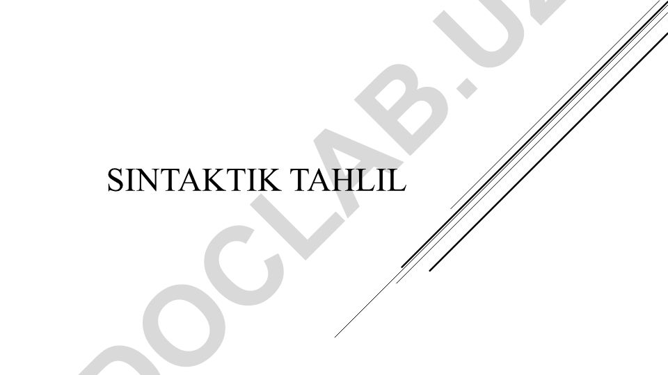 Sintaktik tahlil va gap bo'laklari