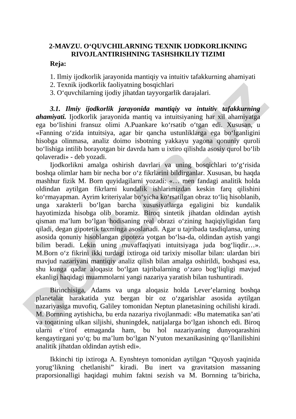 O‘QUVCHILARNING TEXNIK IJODKORLIKNING RIVOJLANTIRISHNING TASHSHKILIY TIZIMI