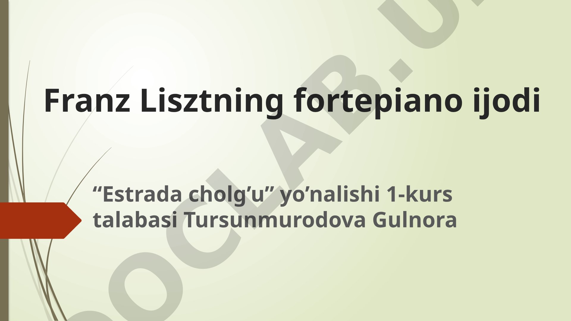 Franz Lisztning fortepiano ijodi