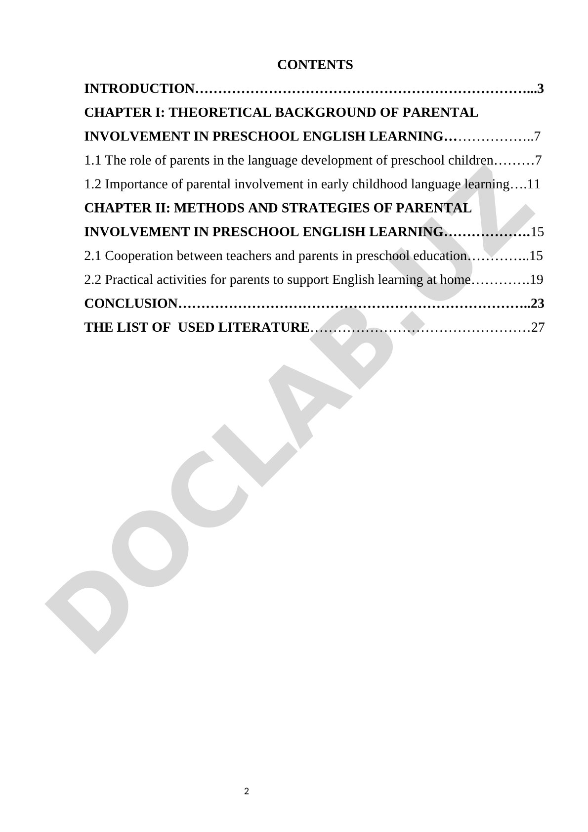 PARENTAL INVOLVEMENT PROCESS OF PRESCHOOL ENGLISH LEARNERS