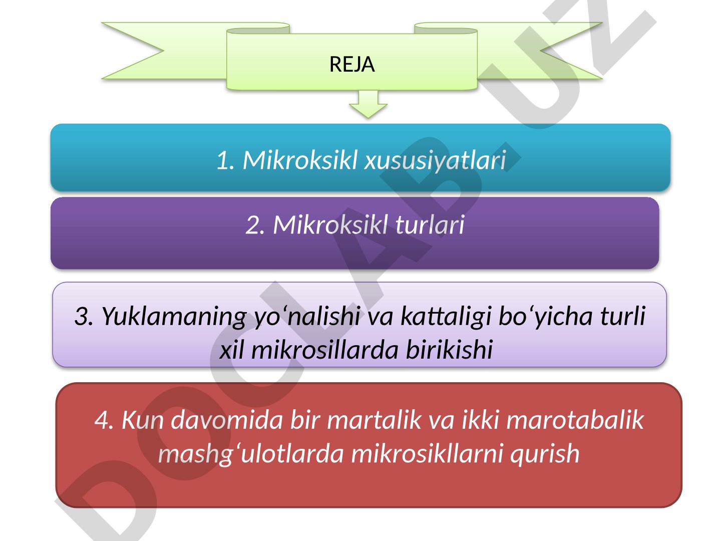 Mashg'ulot sikllari: mikro, mezo va makro