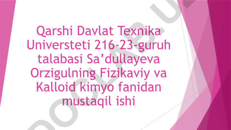 Kolloid kimyo va uning rivojlanish tarixi