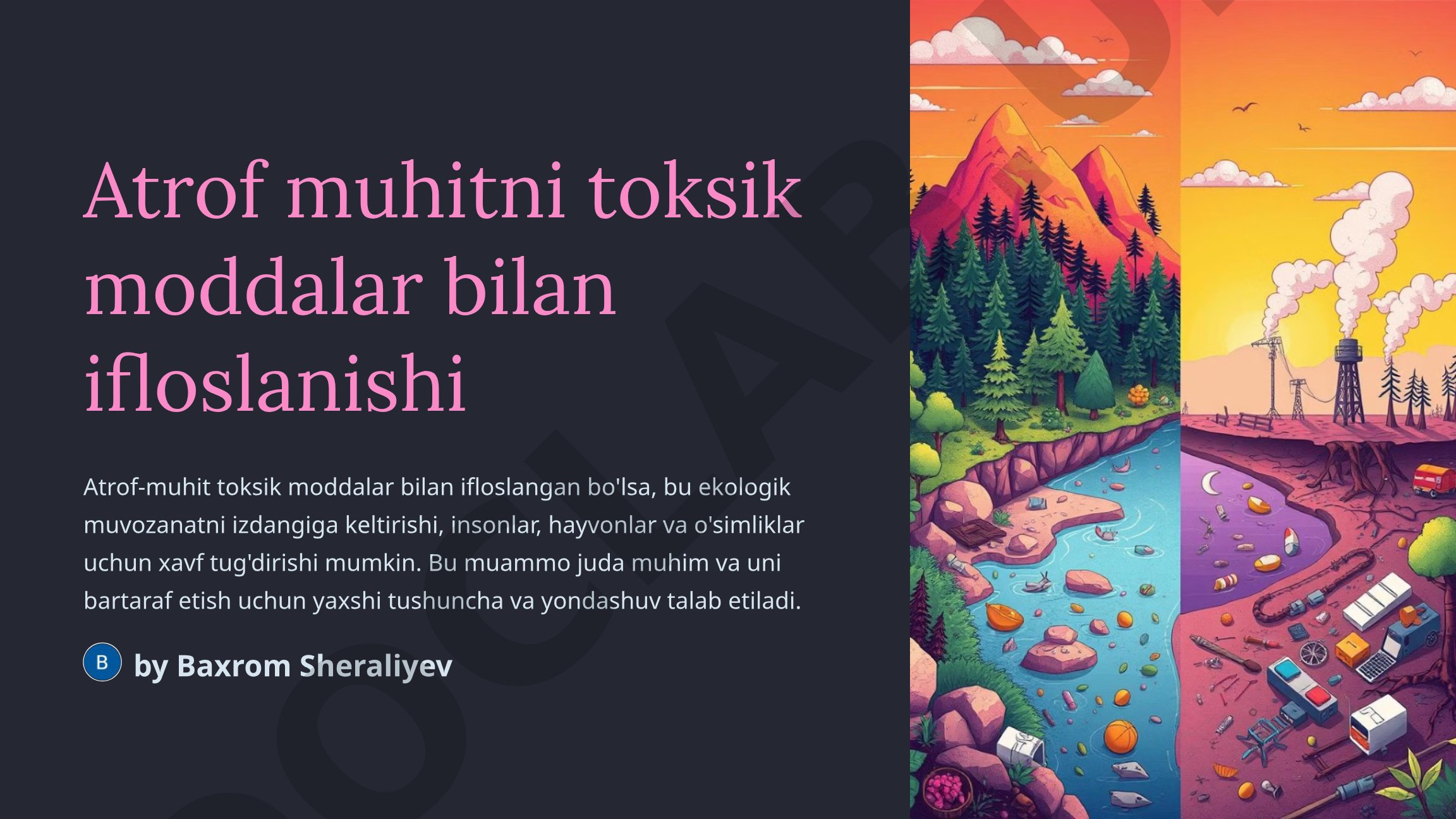 Atrof muhitni toksik moddalar bilan ifloslanishi