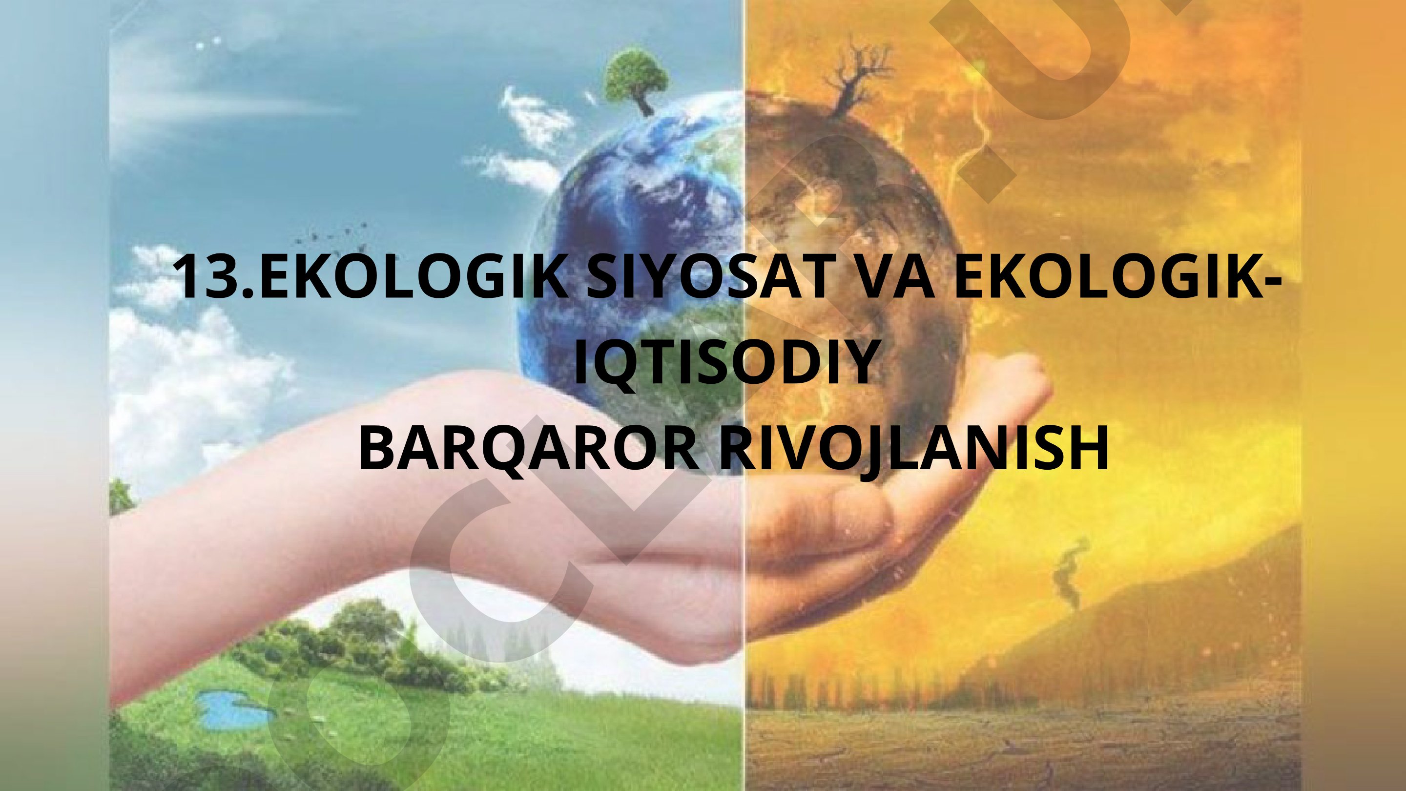 Ekologik siyosat va ekologik-iqtisodiy barqaror rivojlanish