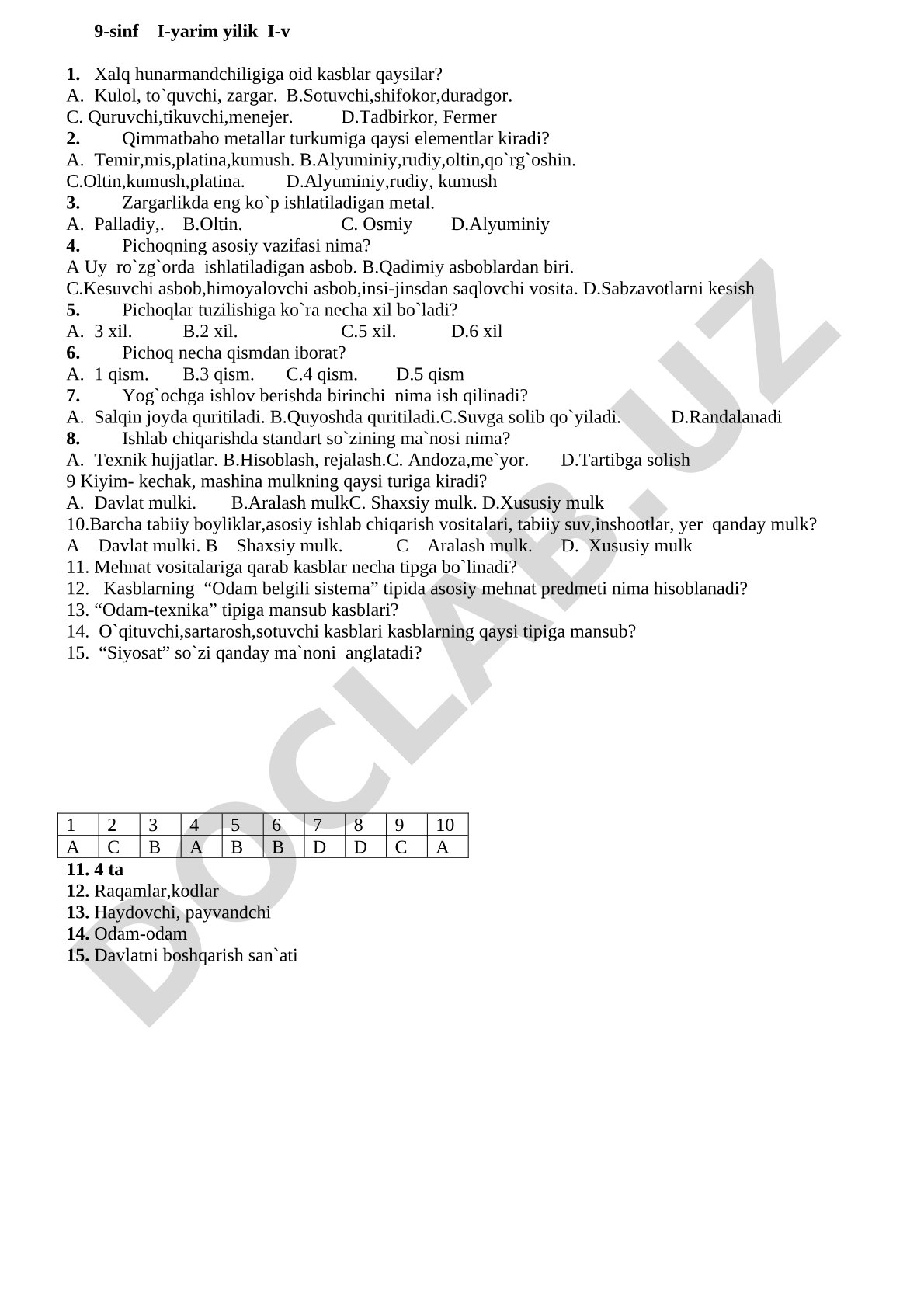 9-sinf I-yarim yilik I-v 1