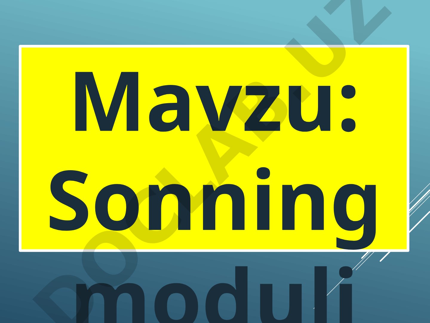 Sonning moduli