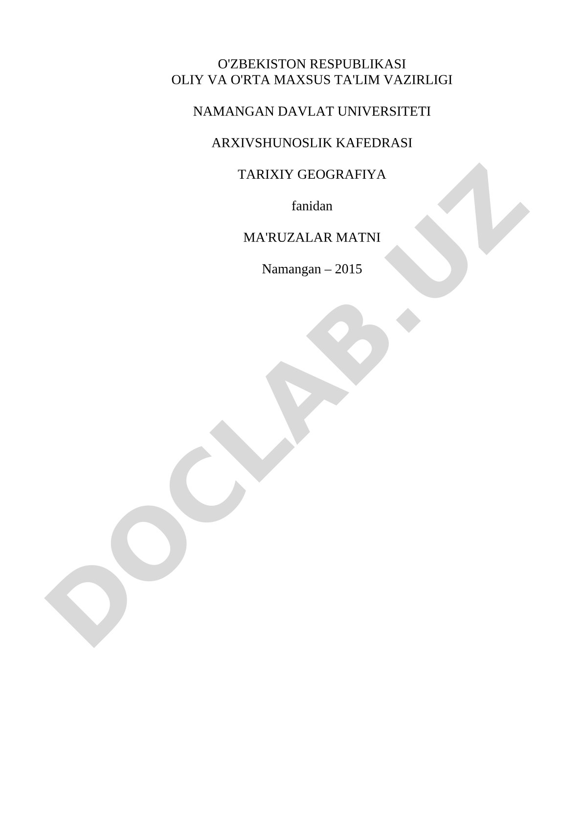 O'rta Osiyo tarixiy geografiyasi